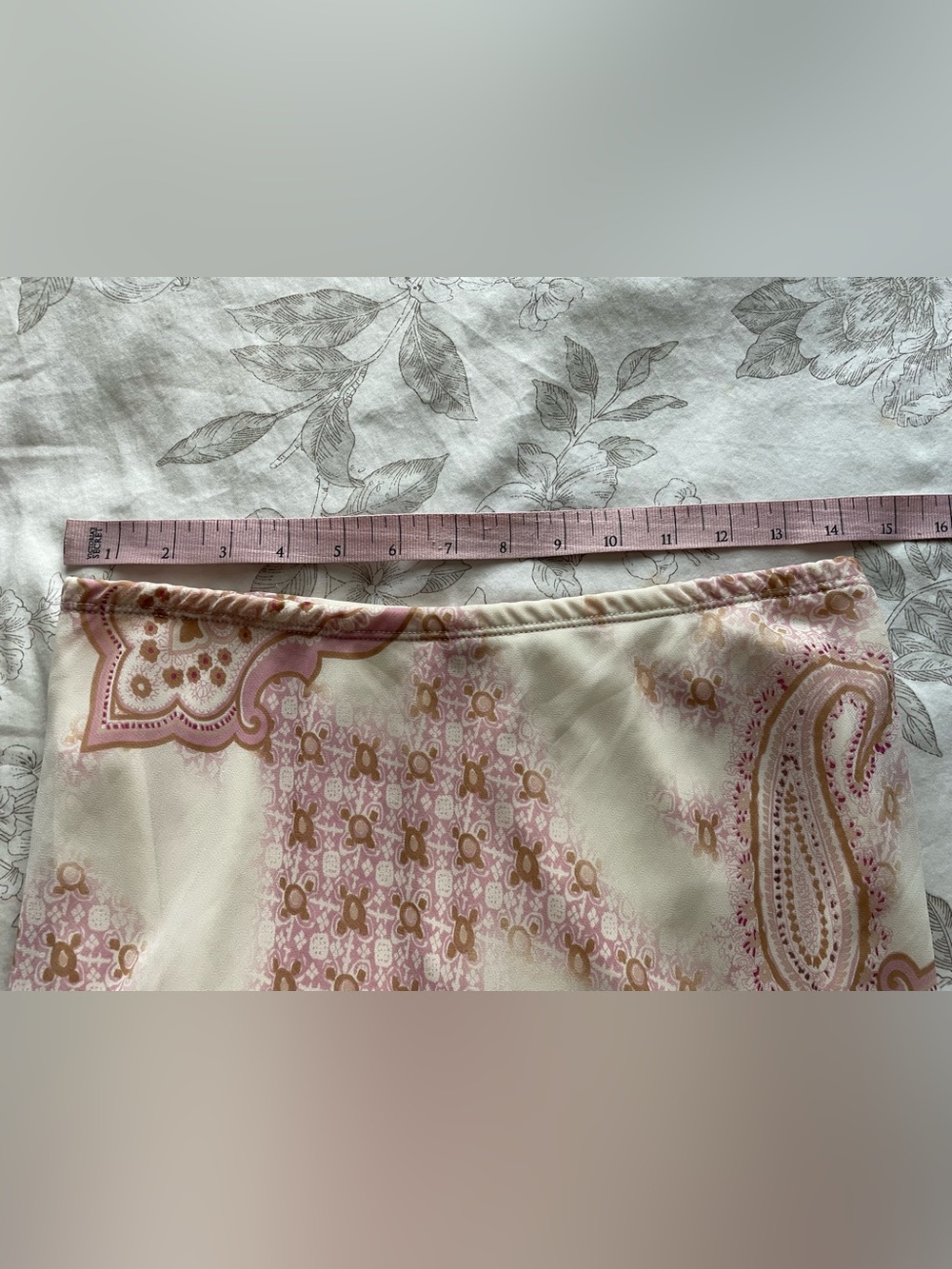 Y2K Cream Pink Asymmetric Chiffon Pull On Midi Skirt Small Fairycore Ethereal - Picture 5 of 6